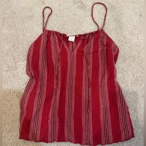 Abercrombie & Fitch Red and White Striped Camisole